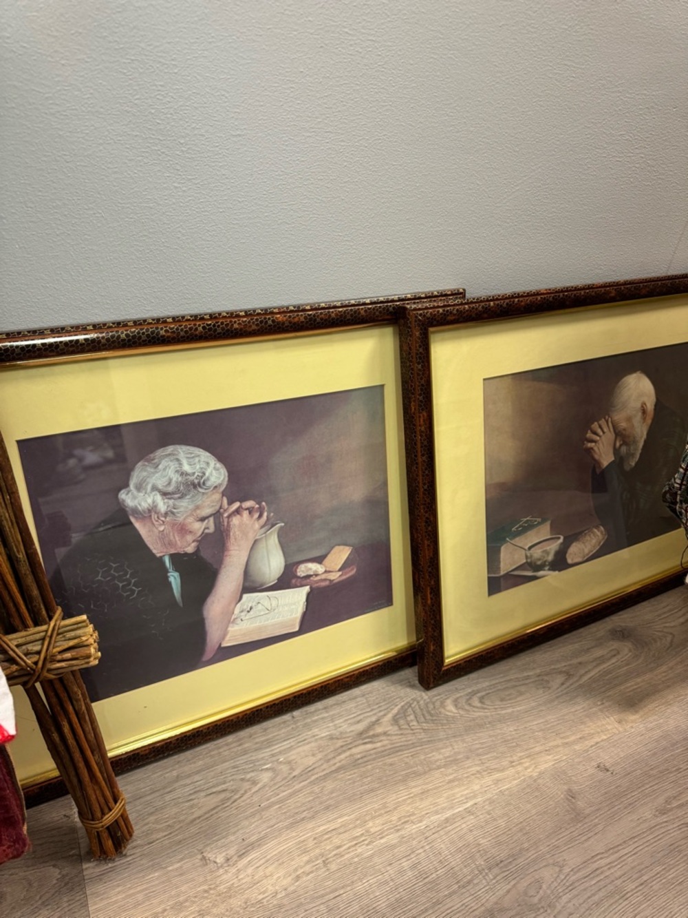 Vintage Daily Bread and Gratitude Praying Prints